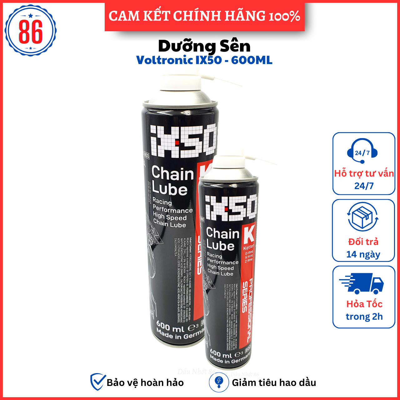 Dưỡng sên voltronic ix50 jumbo 600ml - sản xuất tại đức
