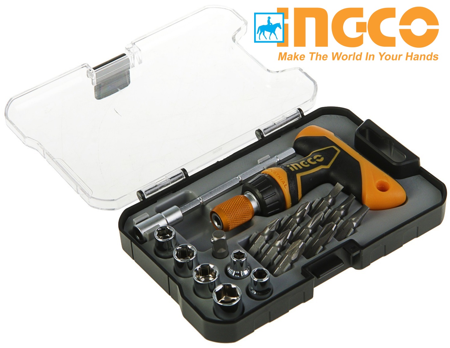 Bộ 24 tuốc nơ vít tay cầm chữ T INGCO HKSDB0188