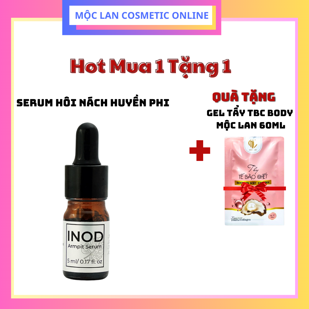 (Hàng xịn) Serum INOD Huyền Phi Khử Mùi Hôi Nách, Hôi Chân + tặng tẩy TBC Mộc Lan