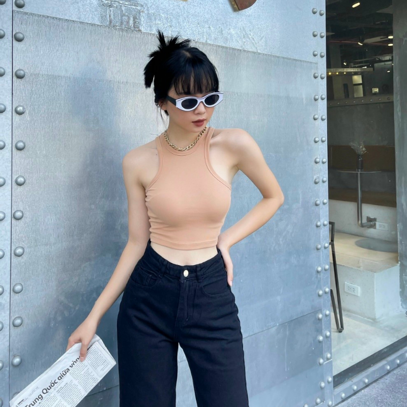 Áo thun croptop nữ ba lỗ chất thun co giãn freesize lên from cực chuẩn