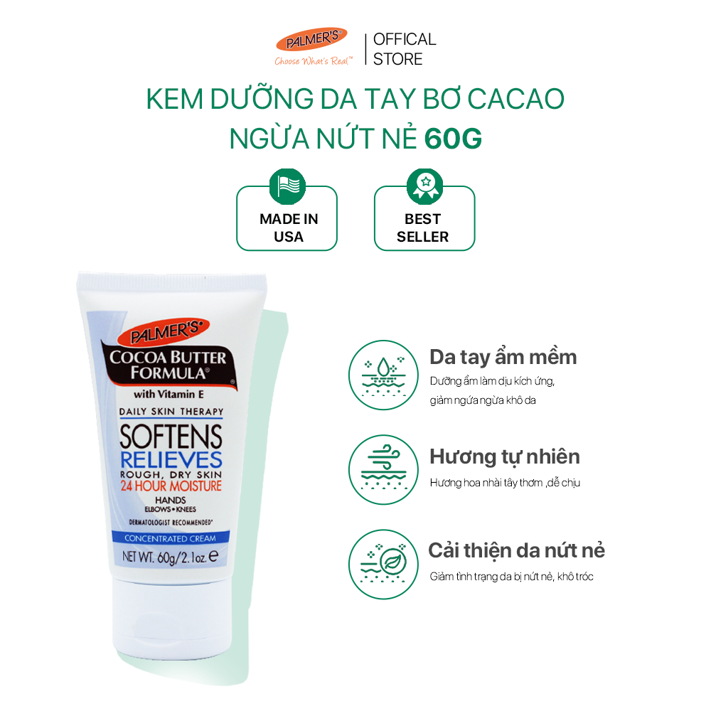Kem dưỡng da tay mềm mịn cho da khô Bơ Cacao Palmer’s