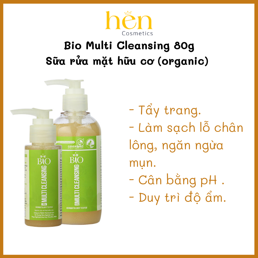 [HCM]Sữa rửa mặt từ công nghệ Organic - Bio Multi Cleansing 80G - Sữa rửa mặt dịu nhẹan toàn thân thiện với làn da cho làn da mềm mịn