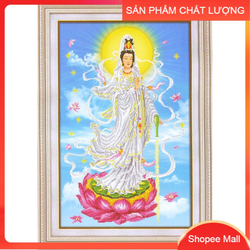 [HCM]Tranh thêu 3D Quan âm cứu khổ cứu nạn A1124 kích thước 49*70cm [Hàng có sẵn]