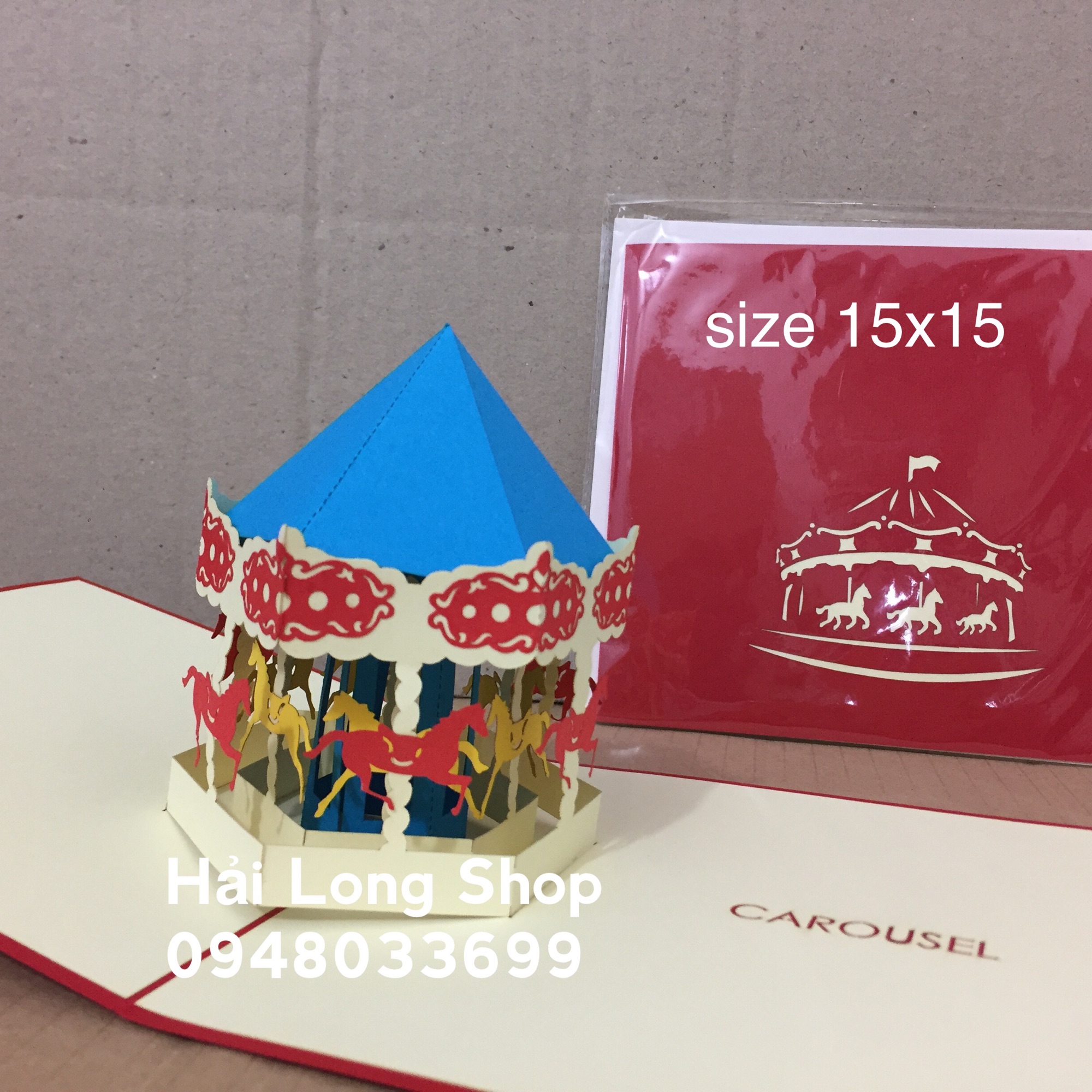 Đu quay - Horse - Thiệp 3D