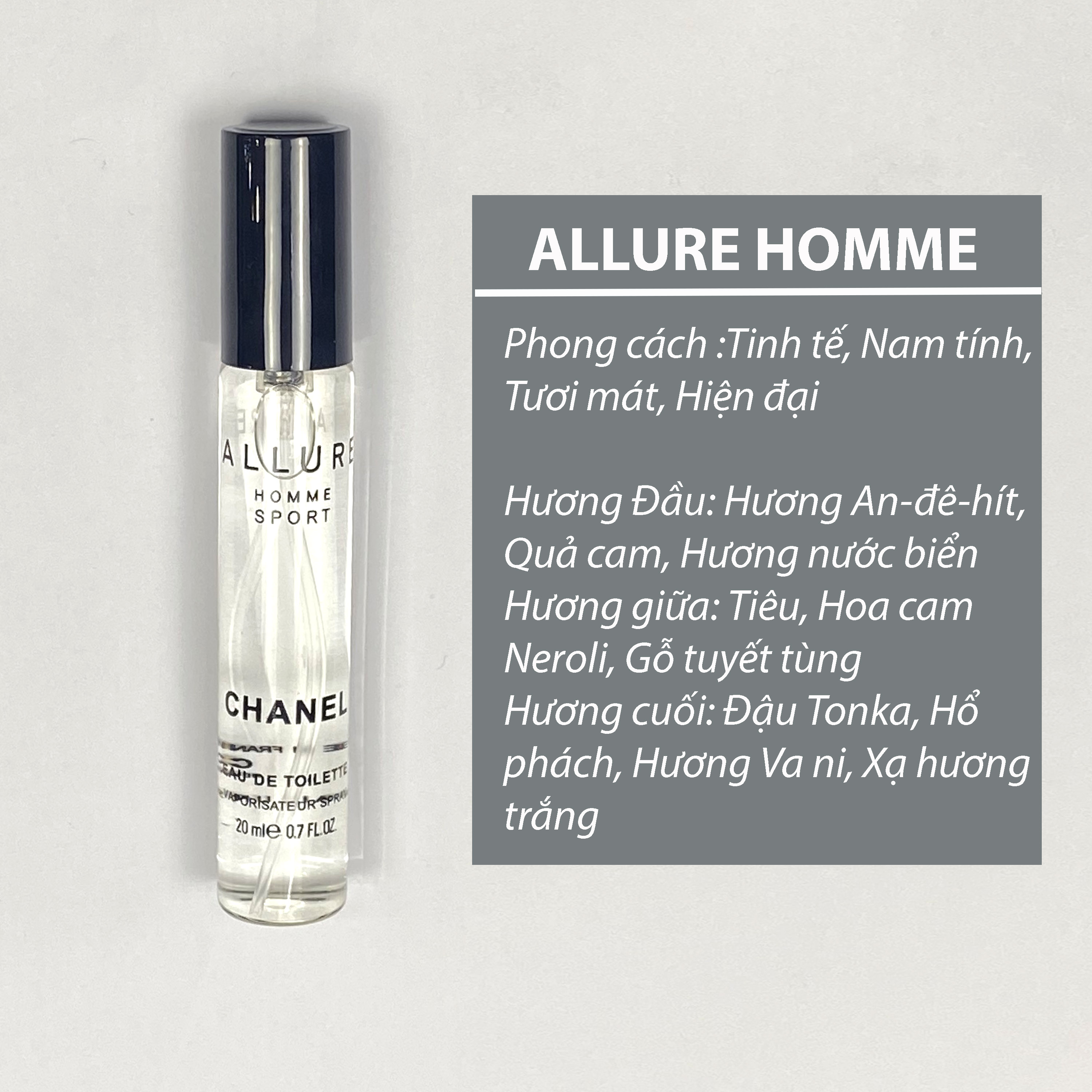 Nước hoa nam mini allure homme sport 20ml nước hoa nam thơm lâu allure home sport nam tính