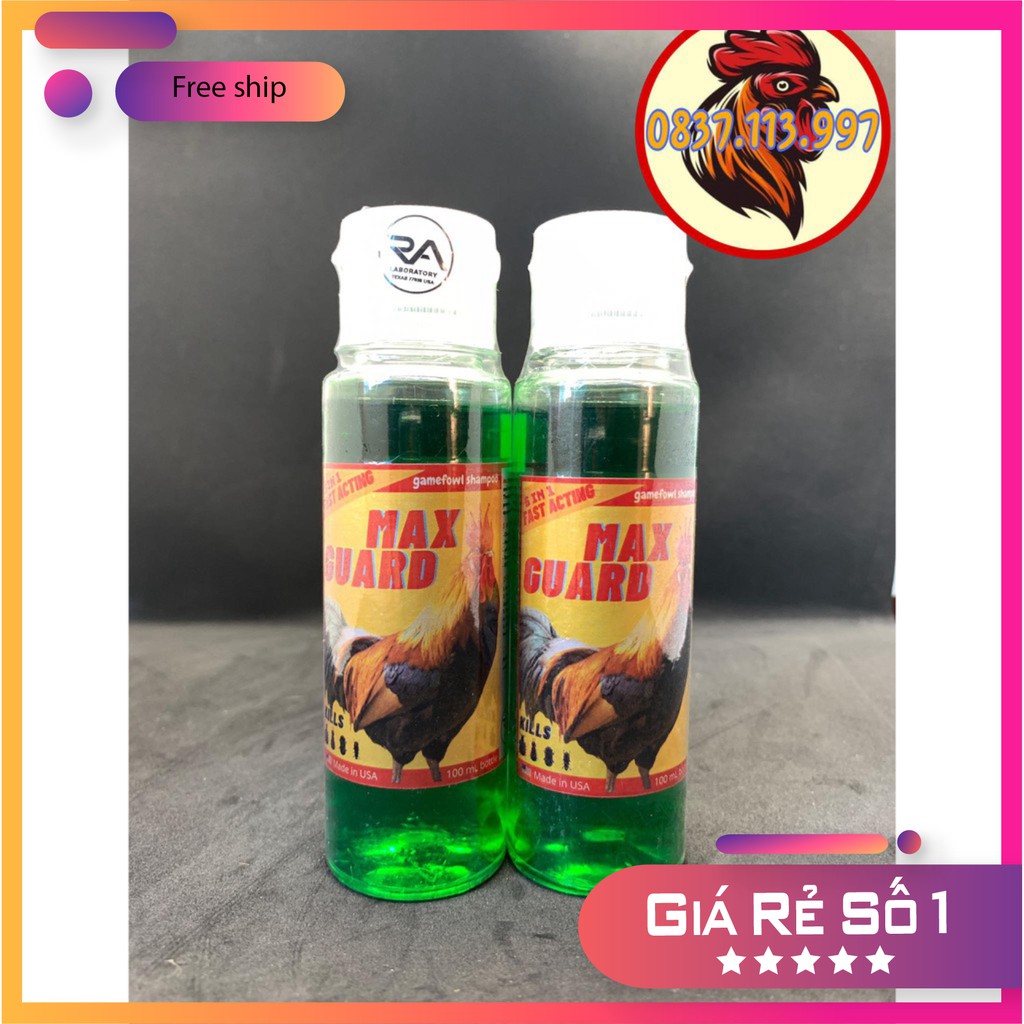 Max guard xà bông tắm trị mạc , bóng lông cho gà đá 1 chai