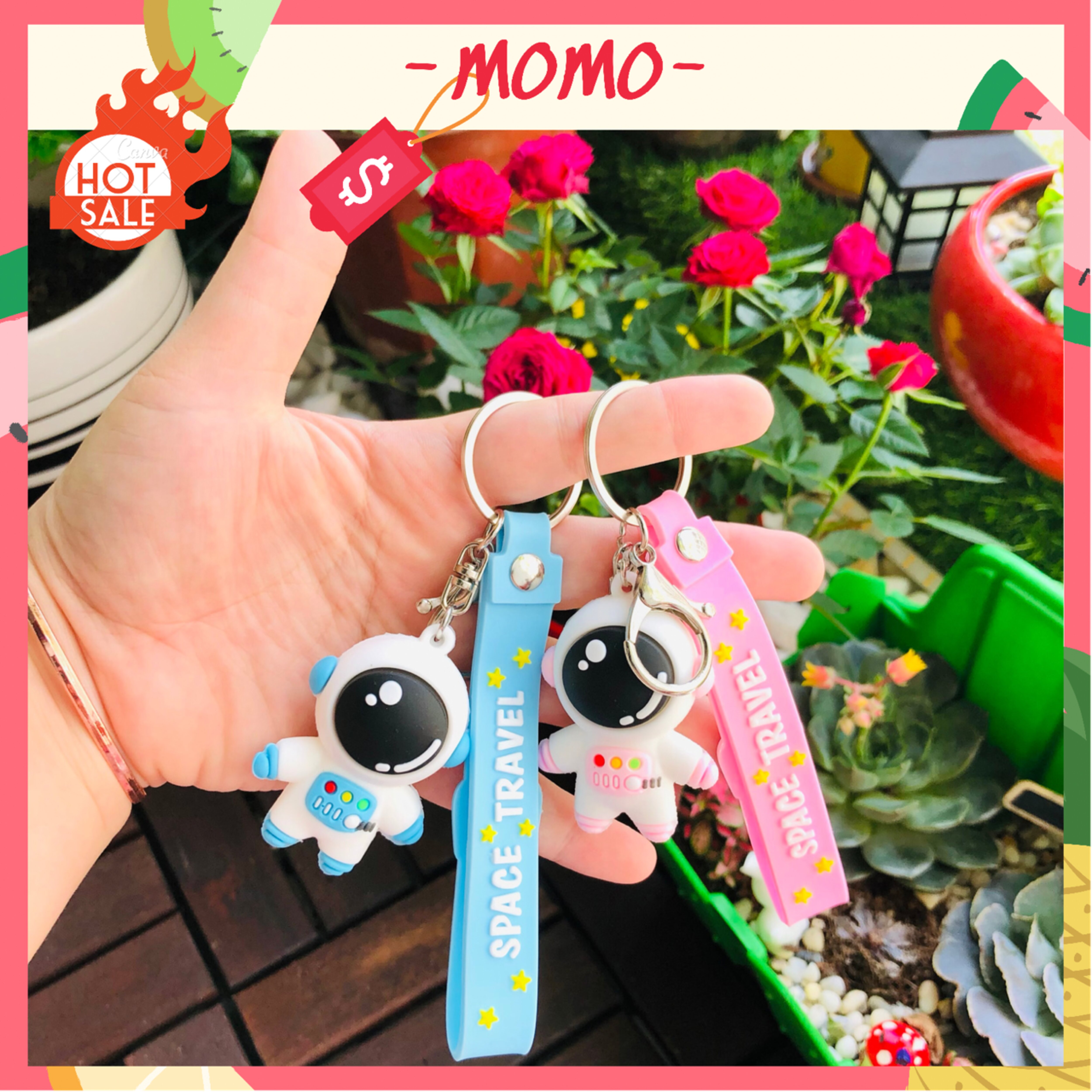 Móc Khóa phi hành gia, Móc treo chìa khóa cute, Móc treo trang trí ba lô túi xách, Móc treo chìa khóa thời trang hot trend chất liệu silicon màu sắc vô cùng dễ thương