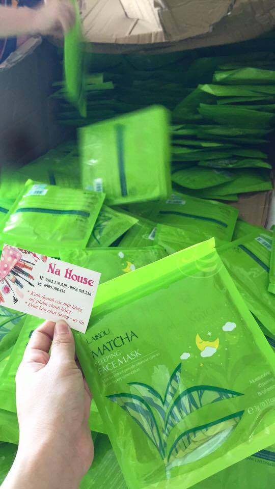 Bịch 15 Miếng Mặt Nạ Ngủ Trà Xanh Matcha Mud Mask Laikou