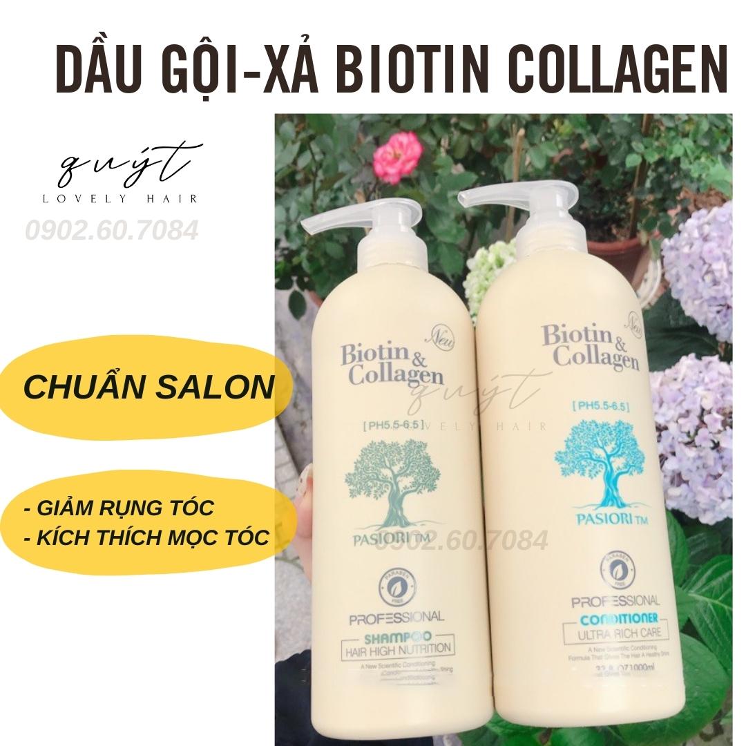 Dầu gội xả biotin collagen phục hồi chống rụng tóc kích thích mọc tóc 1000ml