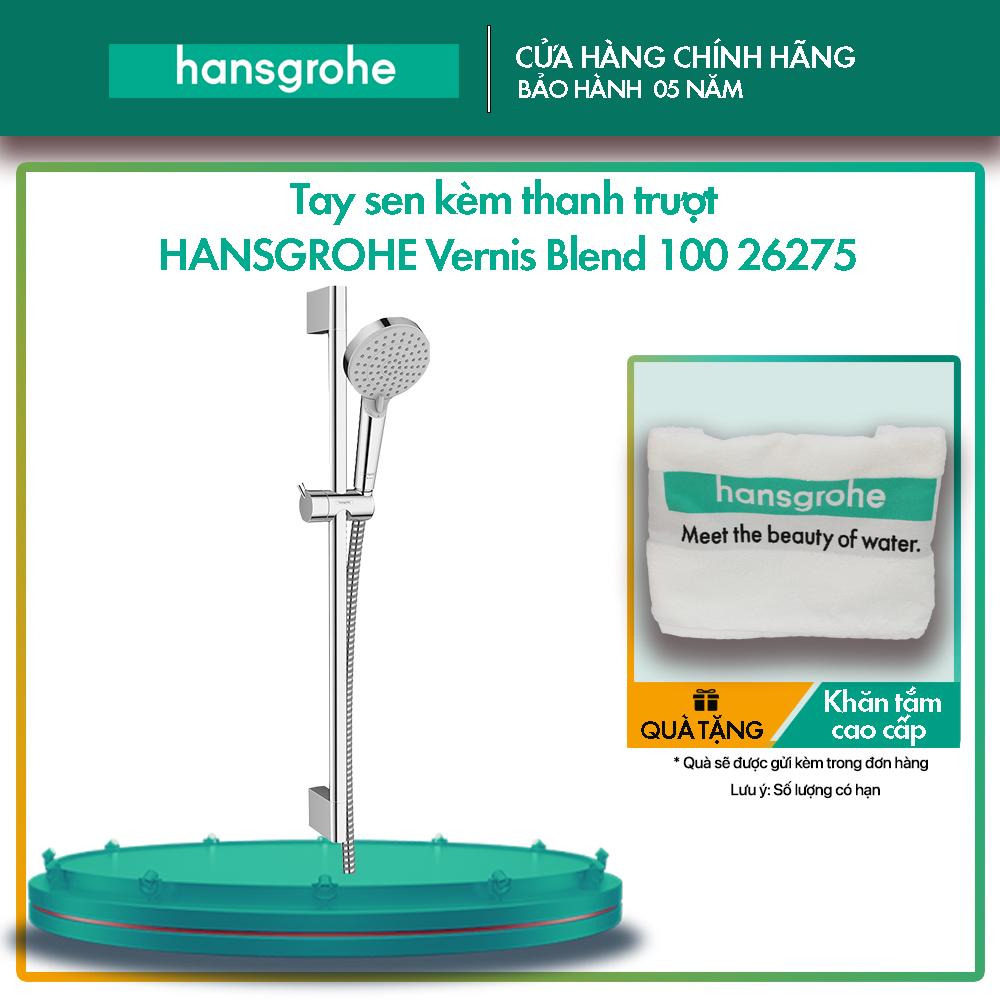 Tay sen kèm thanh trượt hansgrohe vernis blend 100 26275