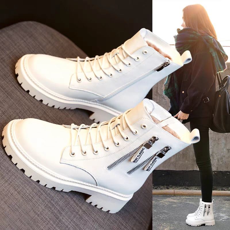 Giày boot nữ giày da nữ hàn quốc boots của phụ nữ anh phong cách mùa xuân và mùa thu boots hợp thời trang ankle boots mới buộc dây da giày bốt martin phong cách hàn bốt thời trang bốt cổ chân nữ martin đi xe máy 041604 hot ●9/26♕◈