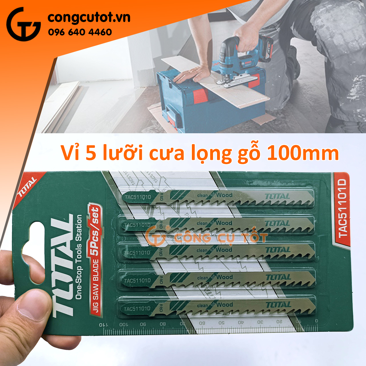 Bộ 5 lưỡi cưa lọng gỗ Total TAC51101D