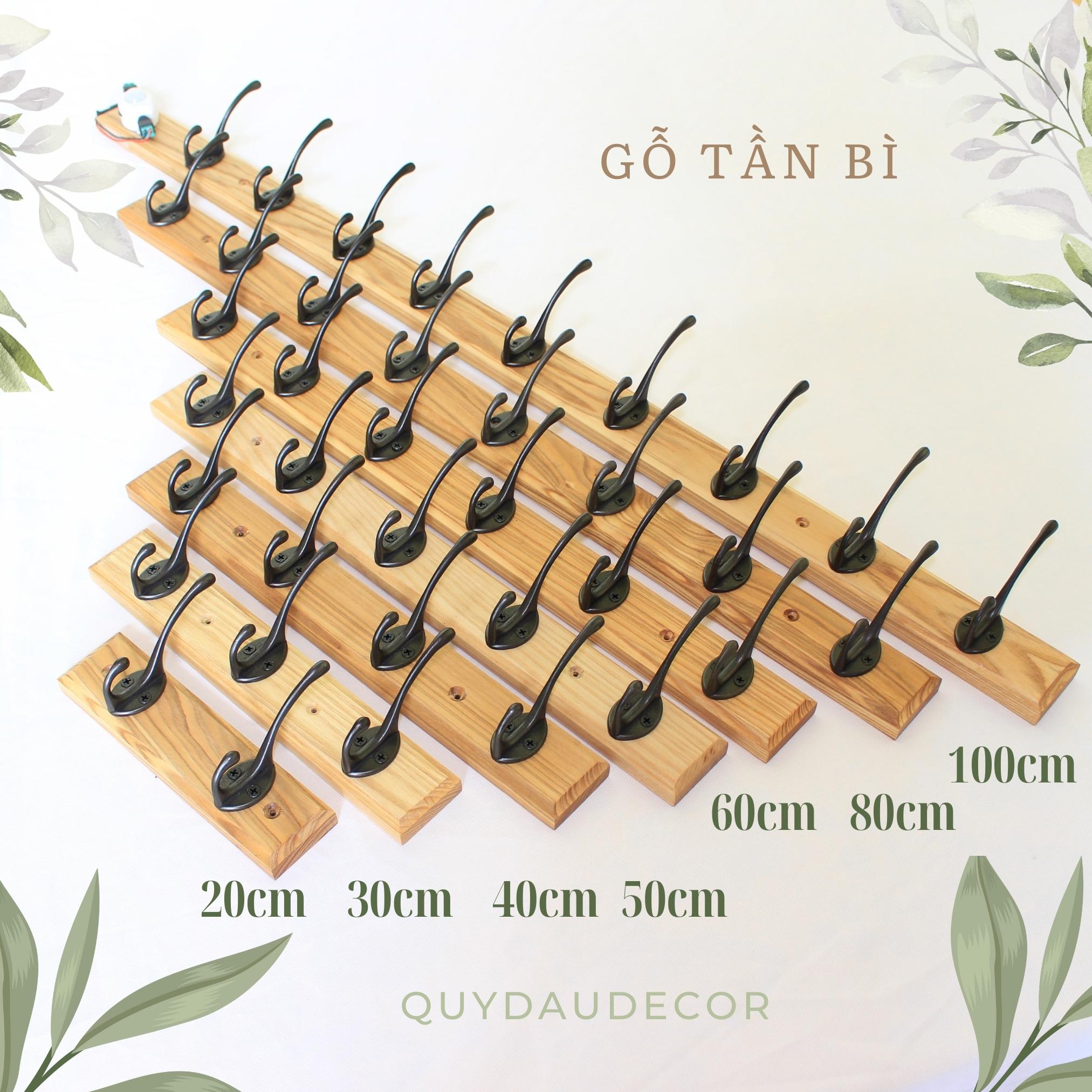 Móc treo quần áo gắn tường bằng gỗ Tần Bì hàng Xuất Khẩu