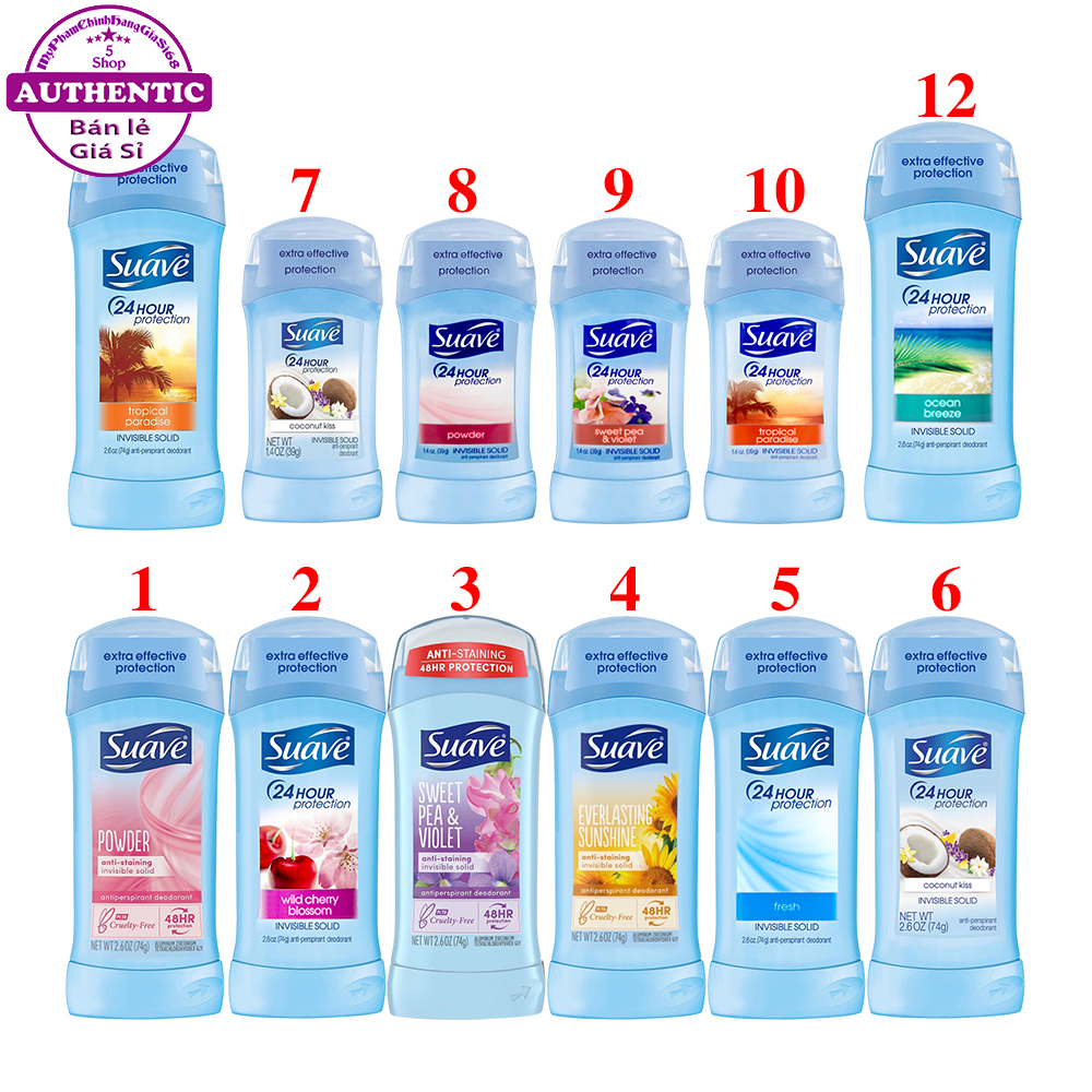 Lăn khử mùi cho nữ suave 24 hour protection 74g usa