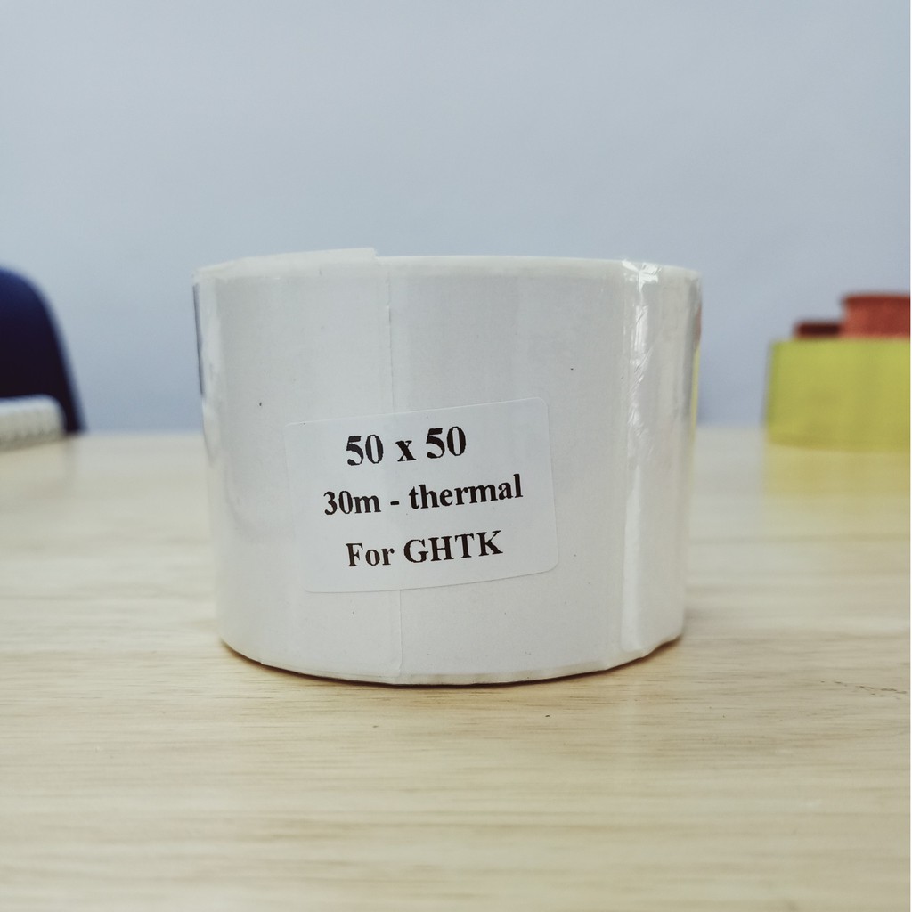 Giấy in tem decal nhiệt 50x50mm 30m dùng in đơn ghtk