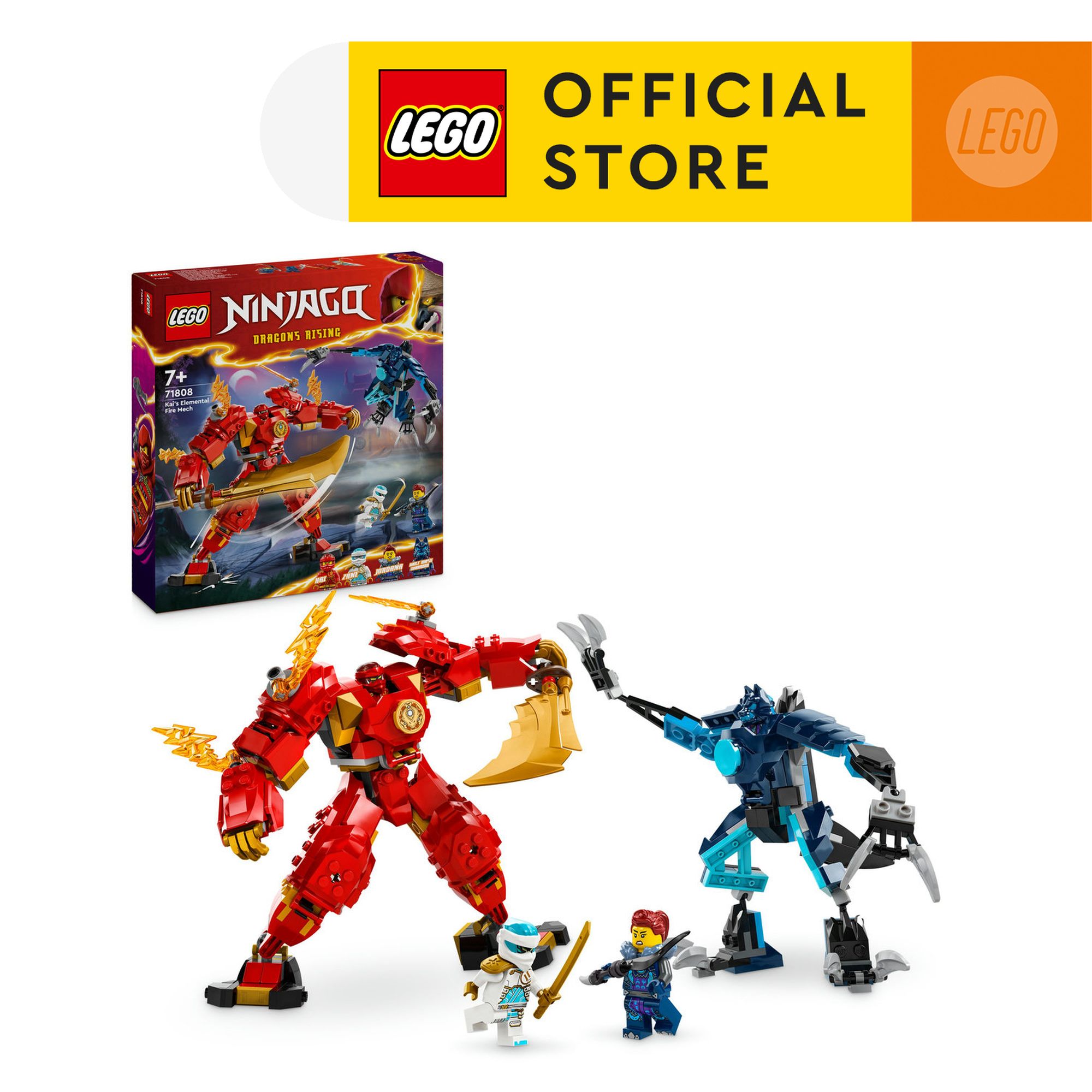 LEGO NINJAGO 71808 Đồ chơi lắp ráp Chiến giáp lửa của Kai (322 chi tiết)