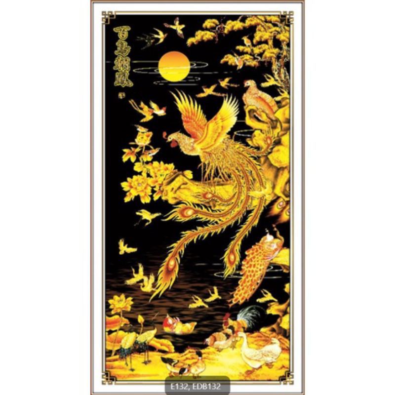 Tranh thêu kín chữ thập Phượng Hoàng EDB132(70x130cm)