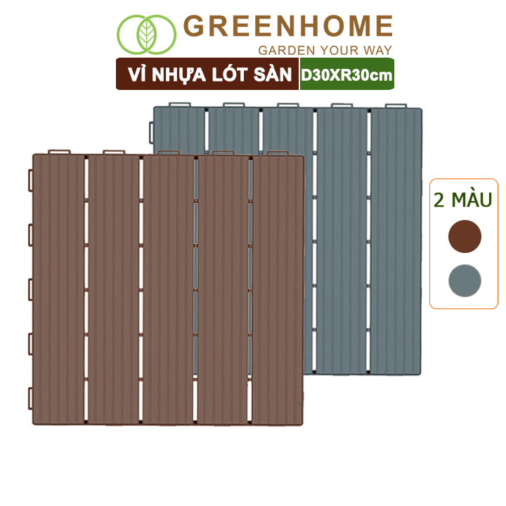 Vỉ nhựa lót sàn Greenhome, D30xR30cm, 5 nan, hàng xuất khẩu, dễ lắp đặt