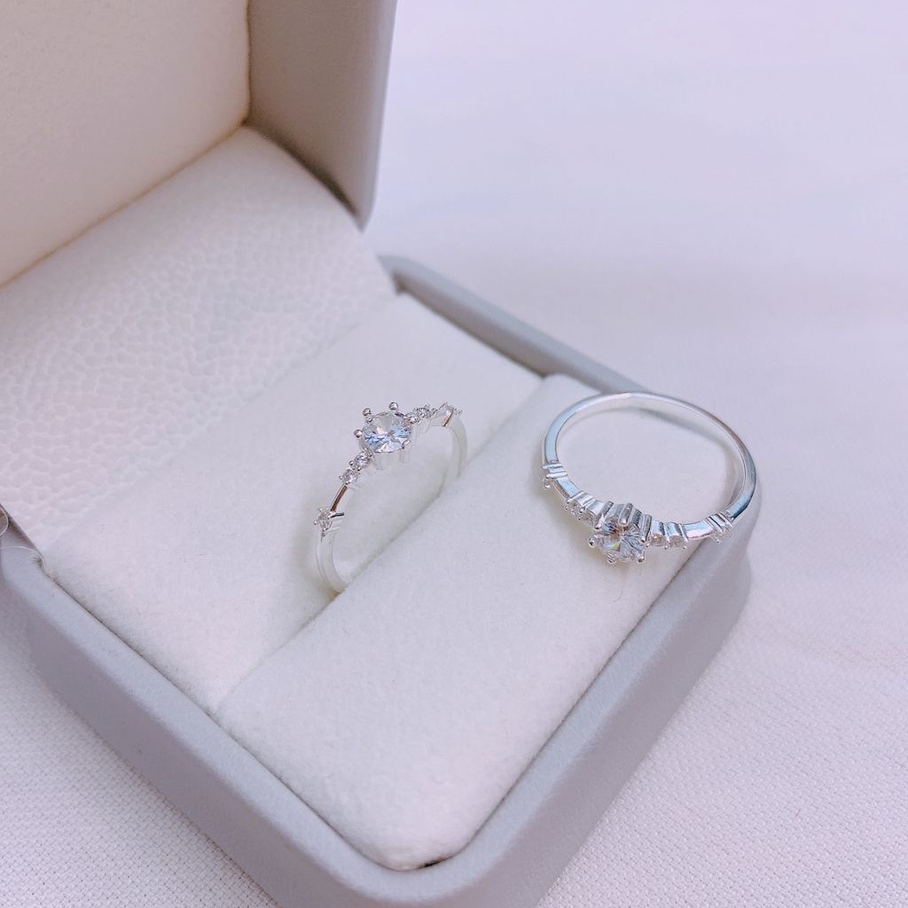 Nhẫn nữ ổ đá nhỏ hot trend chuẩn bạc ta xinh đẹp - Kho sỉ bạc Nhất Linh