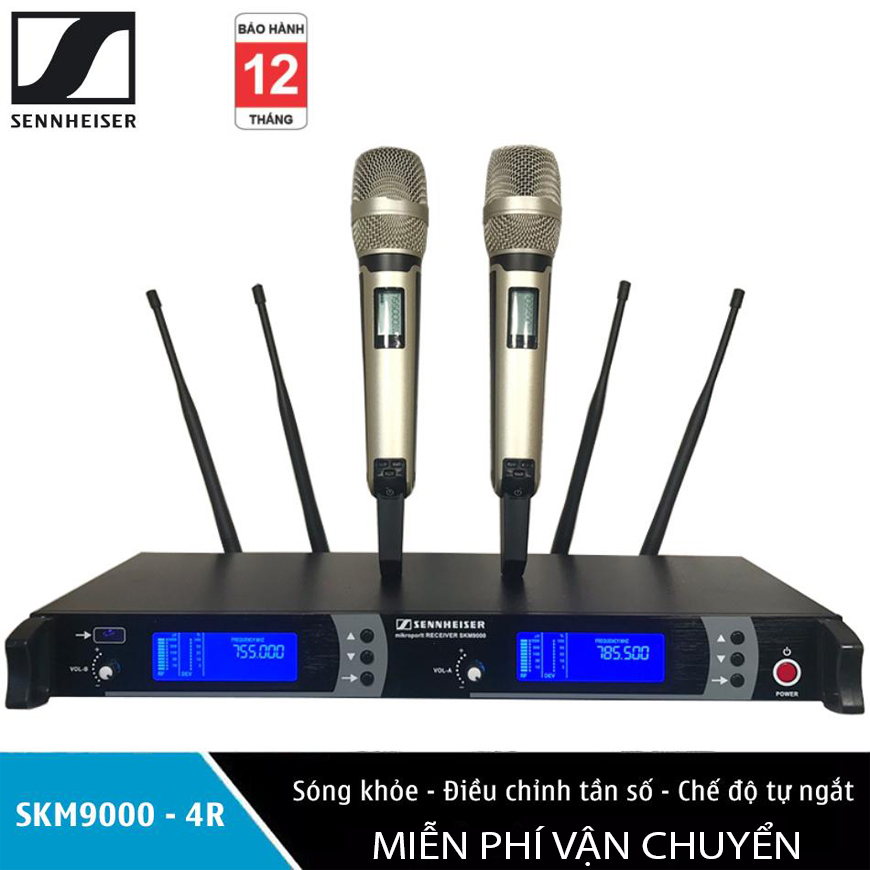 [HCM][ KÈM 2 MICRO ] Bộ Đầu Thu Karaoke Micro SKM 9000 4 râu - Bán Bộ Mic Karaoke Cao Cấp Micro Kèm Đầu Thu Không Dây Micro Hát Karaoke Giá Re Cho Gia Đình Combo Mic Và Đầu Thu UHF Đường Chuyền ổn Định