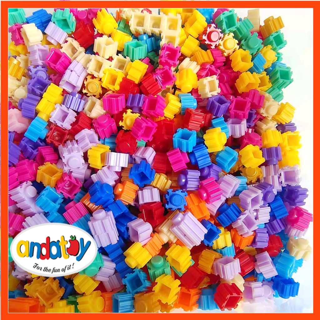 Mảnh ghép lắp ráp đồ chơi túi 100 mảnh nhiều màu bằng nhựa ABS cho bé thỏa