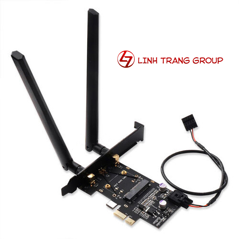 Adapter PCI-E gắn card wifi + bluetooth cho máy tính để bàn