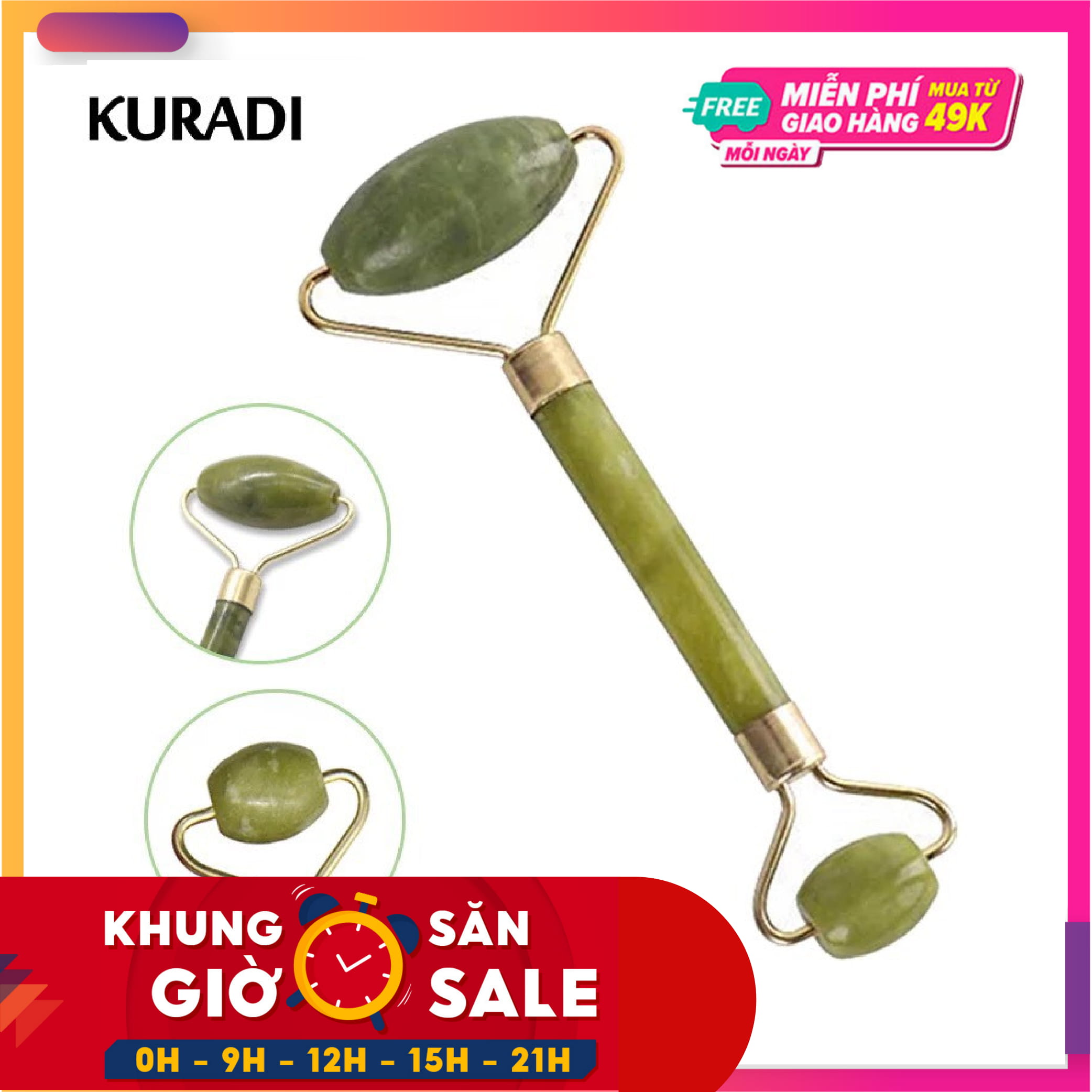 [FLASH SALE DEAL SỐC] ( RẺ VÔ ĐỊCH) Cây Lăn Massage Trị Liệu Đá Cẩm Thạch 2 Đầu