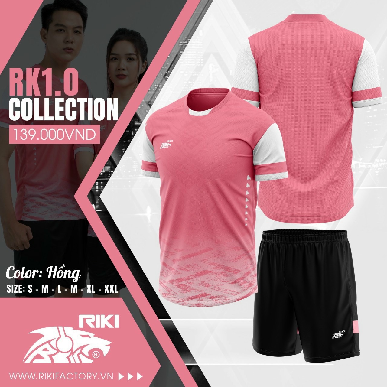 Bộ quần áo riki, bộ quần áo thể thao riki rk1.0, bộ quần áo đá bóng không logo riki