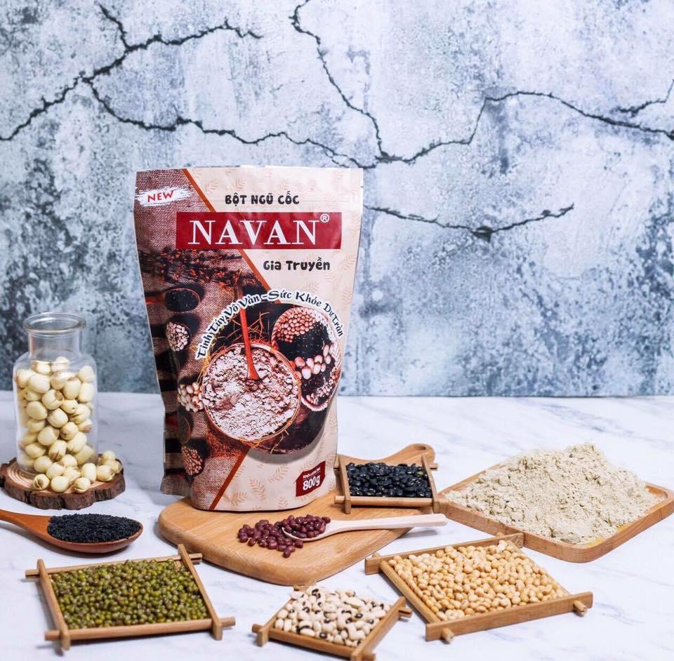 Bột ngũ cốc Navan nhiều loại hạt 800gr date luôn mới