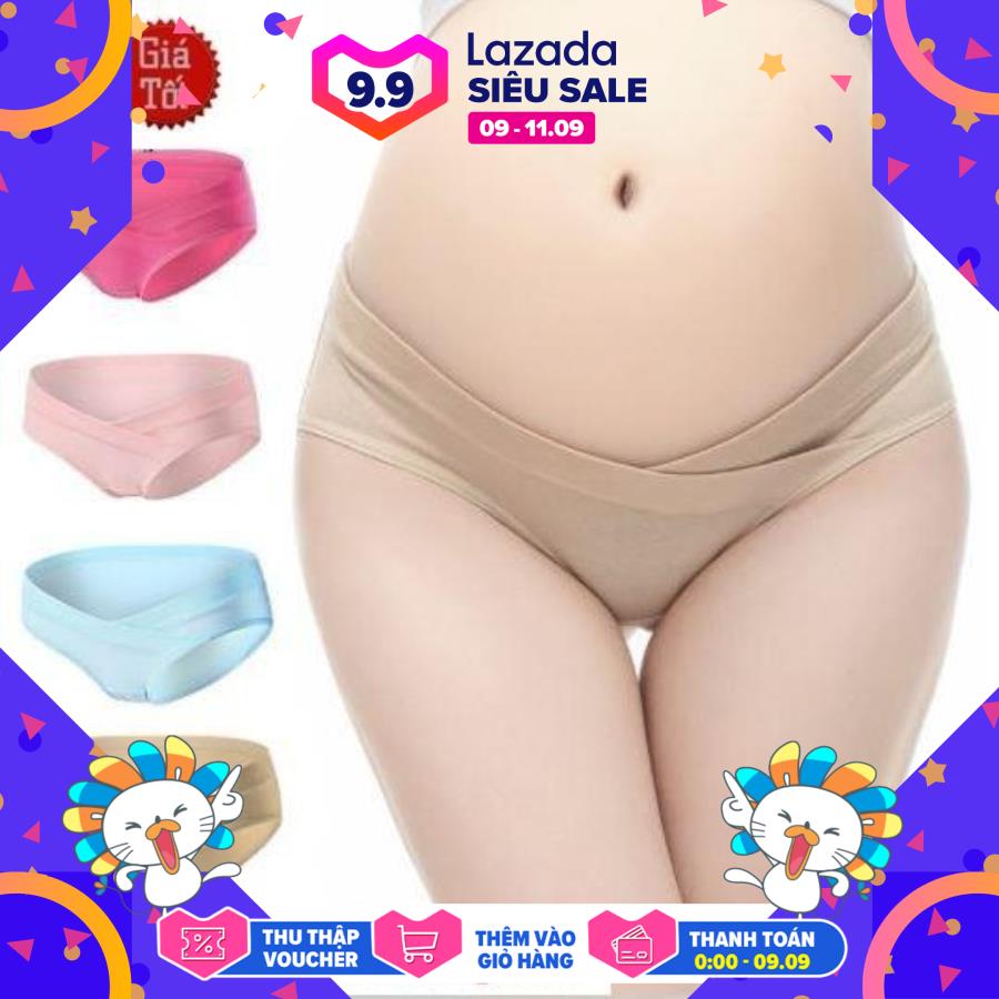 Combo 4 quần lót cotton cho bà bầu mềm mịn