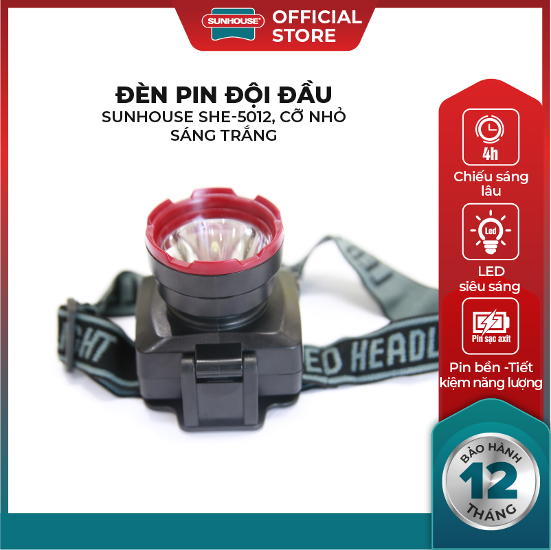 Đèn pin đội đầu sunhouse she-5012 cỡ nhỏ