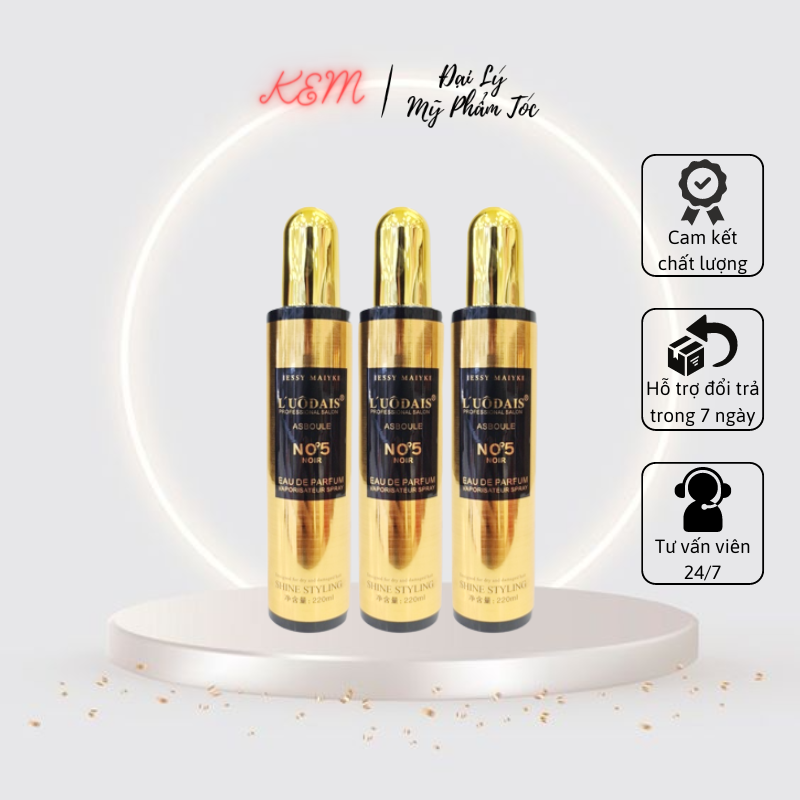 Xịt dưỡng tóc hương nước hoa luôdais no5 220ml phục hồi tóc hư tổn kem