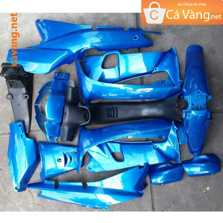 [HCM]Dàn áo xe WAVE ALPHA NHỎ ĐẦU ĐÈN 1 BÓNG NHỰA TRẮNG CAO CẤP XANH DA