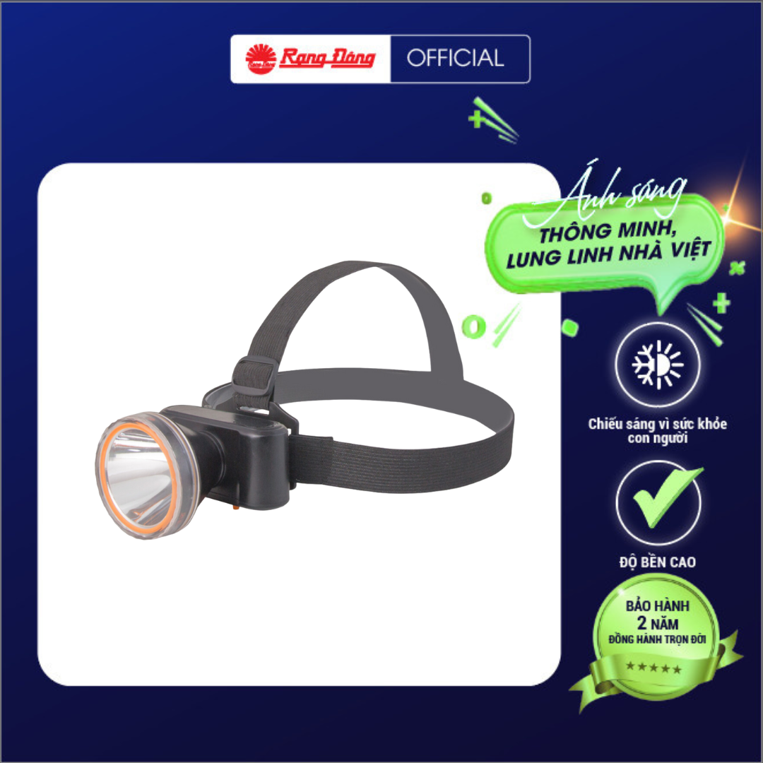 Đèn Pin Led Đội đầu PDD03L 5W Chính hãng Rạng Đông Sử dụng đèn LED chất lượng cao, Tuổi thọ dài.