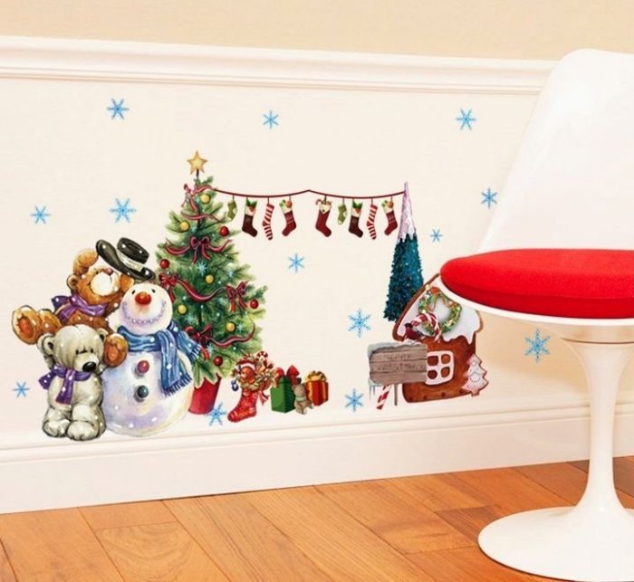 Decal dán tường trang trí noel 5 binbin pk369