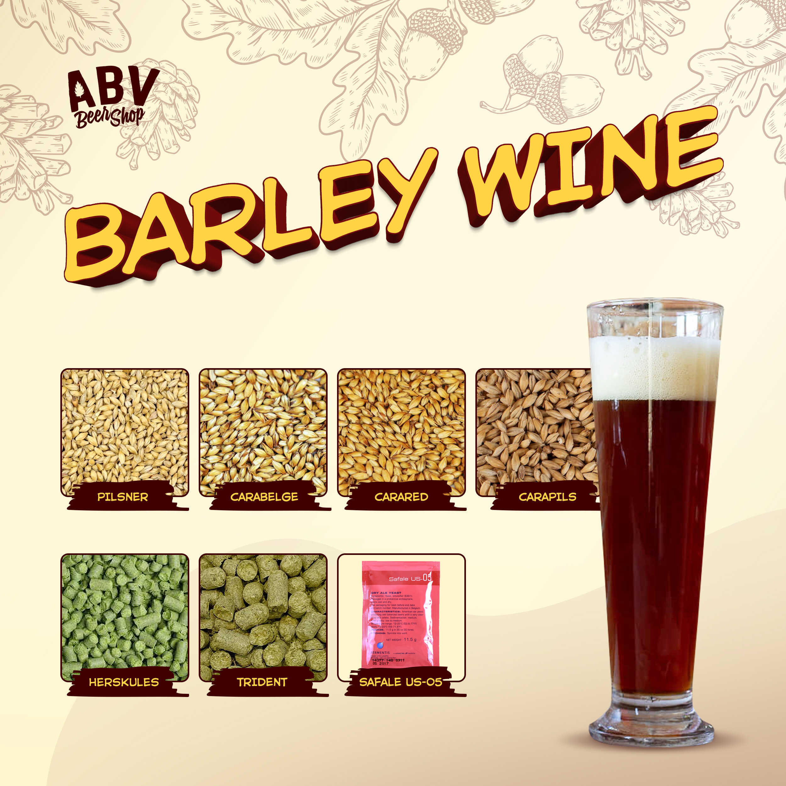 Set nguyên liệu nấu bia Barley Wine