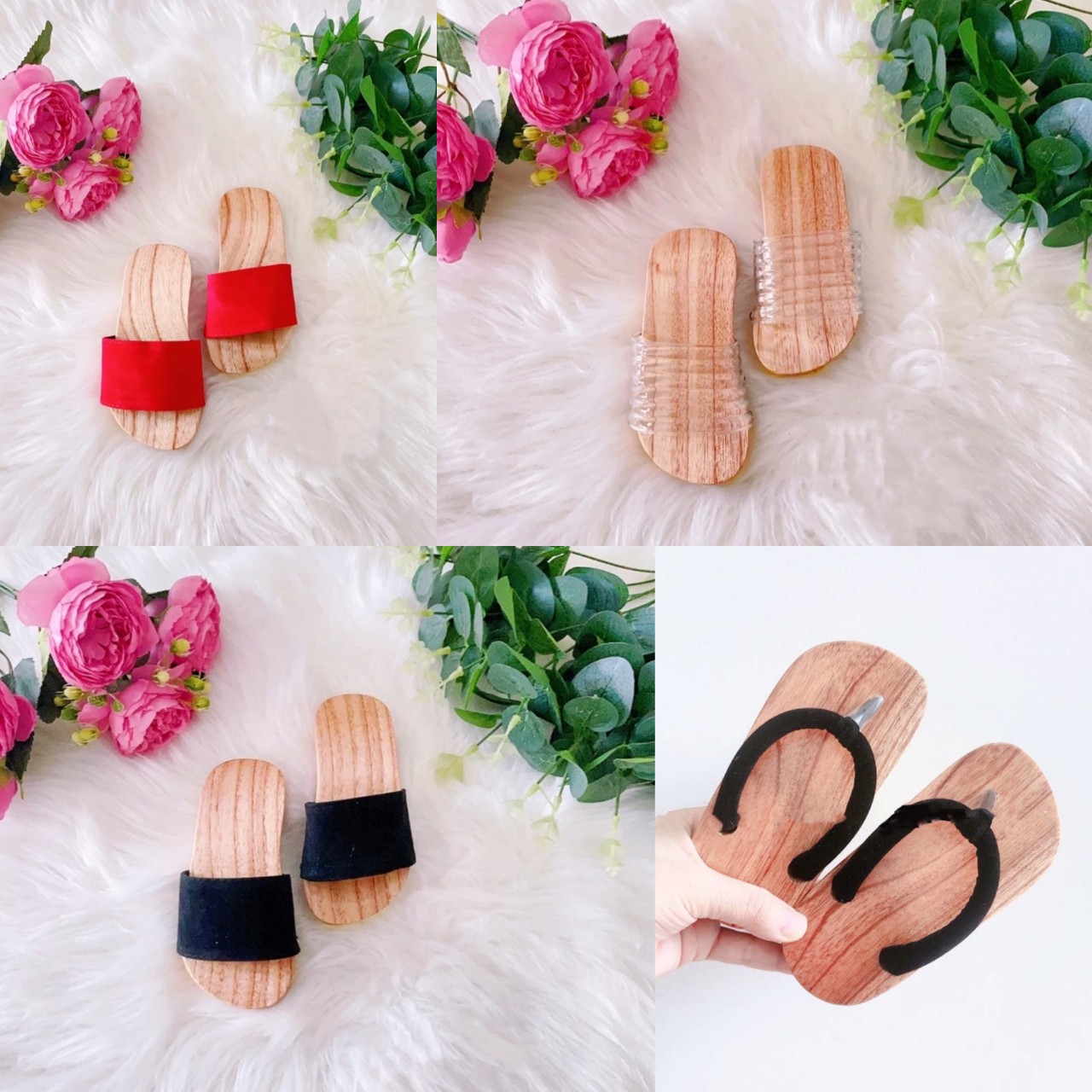1-9tuổi Guốc Gỗ Guốc Mộc Cho Bé Trai Bé Gái Mặc Áo Dài,Bà Ba MS-56