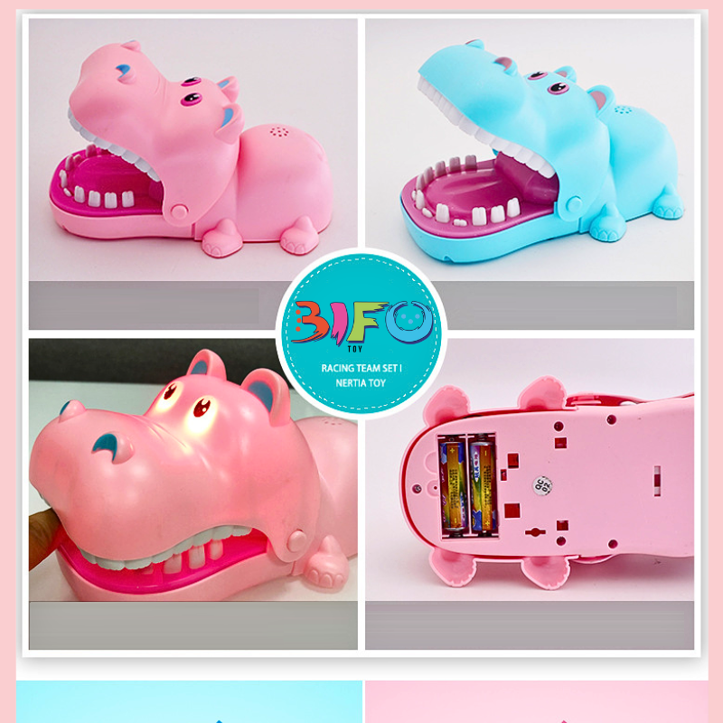 [SIZE LỚN] Đồ chơi khám răng Hà mã cắn ngón tay đồ chơi giải trí vui nhộn có âm thanh và đèn minh họa y như thật