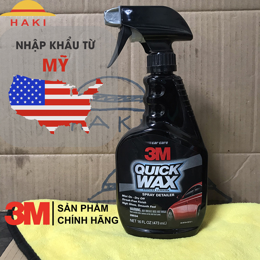 [3M nhập Mỹ] Dung dịch đánh bóng xe, chai xịt đánh bóng xe ô tô, xe máy, tăng độ bóng sơn xe ô tô 3M chính hãng 39034
