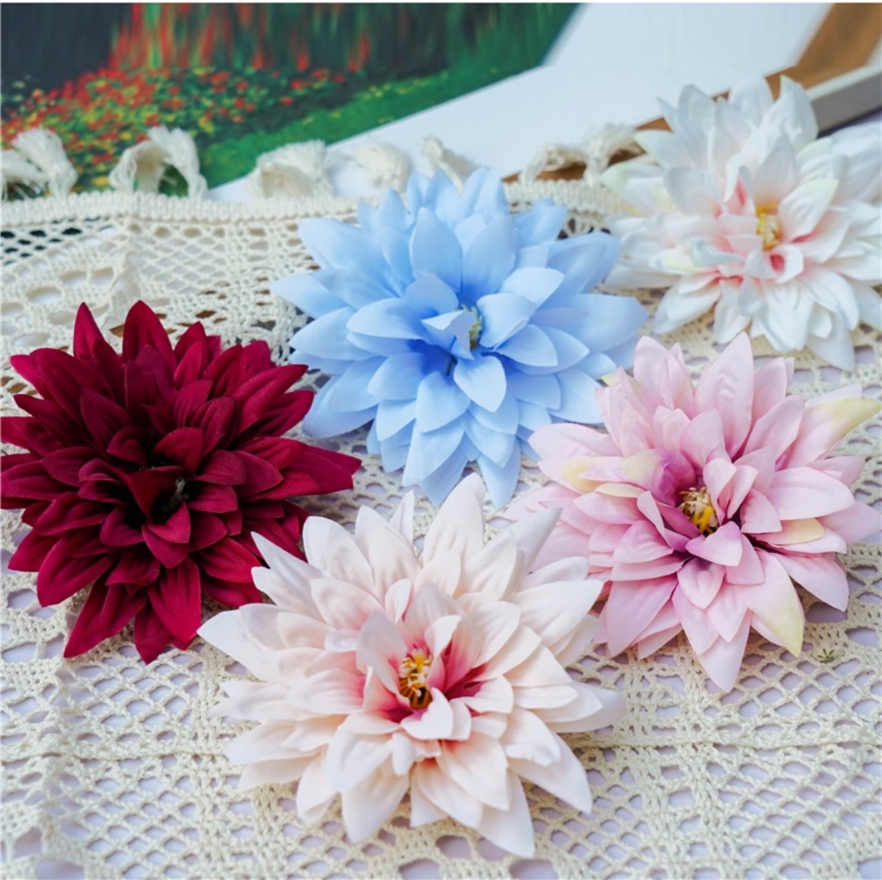 Đầu bông cúc xù trang trí,cúc xù kích thước 10cm