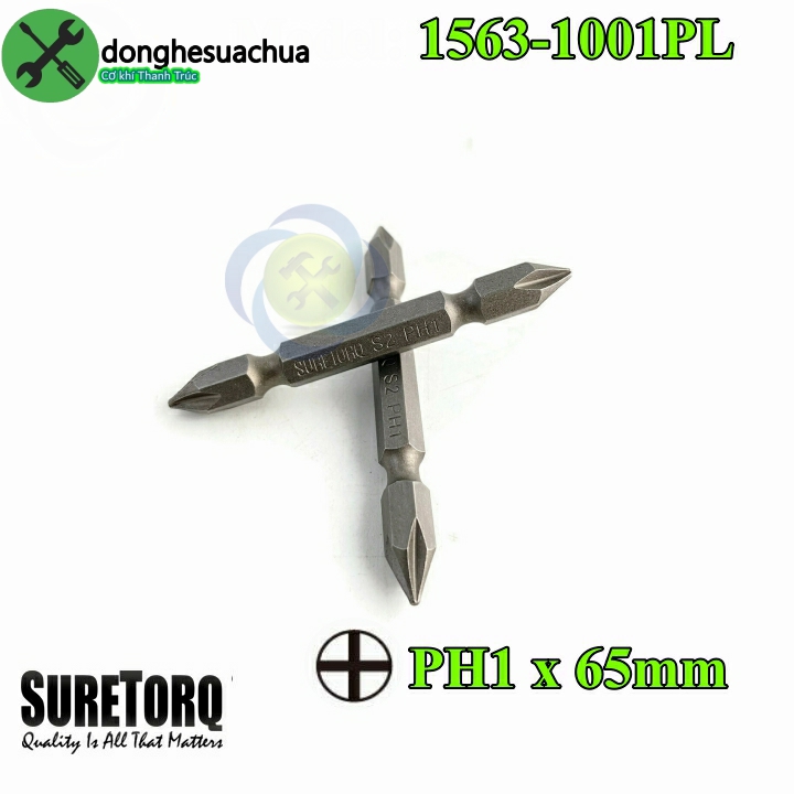 Mũi vặn vít 2 đầu ph1 suretorq 1563-1001 pl màu xám dài 65mm