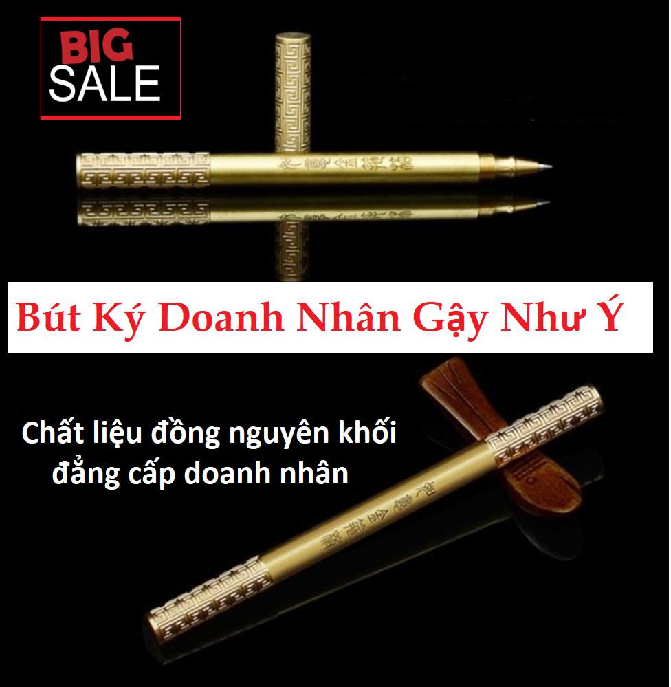 Bút Ký Đẹp, Bút Ký Tên, Bút Ký Doanh Nhân Hình Gậy Như Ý Tôn Ngộ Không Chất Liệu Đồng Nguyên Khối Cao Cấp, Họa Tiết Hoa Văn Tinh Xảo, Có Thể Thay Ngòi Bút Khi Hết Mực, Món Quà Tinh Tế Tặng Sếp.