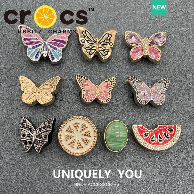 jibbitz cross charm Móc Khóa Kim Loại Hình Bướm Thời Trang Chất Lượng Cao DIY charm cross kim loại chamr dép crocs