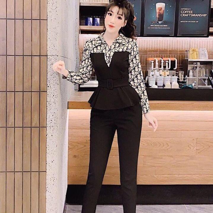 [Mẫu mới] SET Bộ Peplum Phong Cách Trang Trọng Chất Vải Poly Thời Trang SUNI