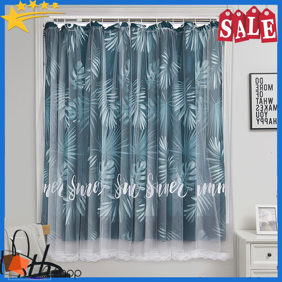 [CHỌN SIZE] Rèm cửa sổ 2 lớp siêu xinh, rèm cửa có móc kéo trang trí cửa, tường cực đẹp