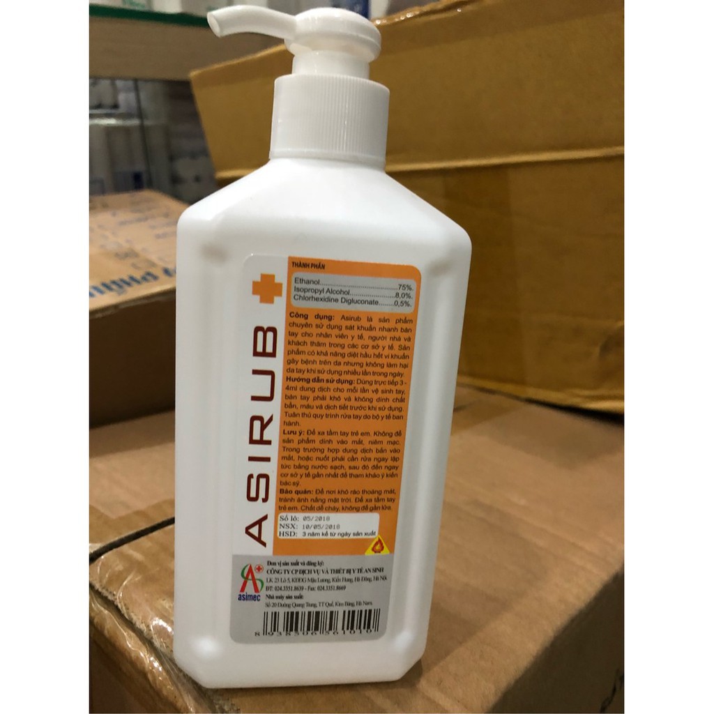 Nước rửa tay khô asirub chai 500ml va 1000 ml