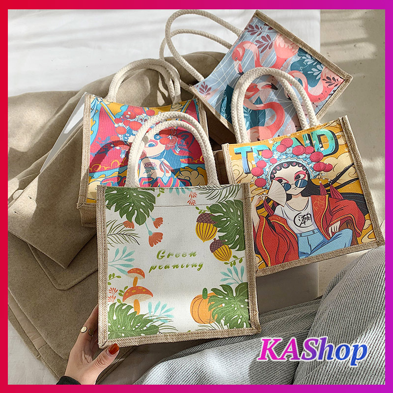 HCM Giỏ cói vuông mini MLEM MLEM trend - Túi cói mini - KAShop