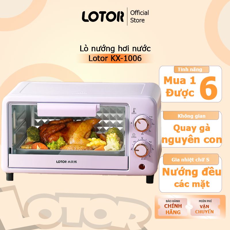 Nồi chiên không dầu Lò nướng đối lưu Lotor KX1006 công nghệ nhiêt đối lưu 360 độ chín đều các mặt Bảo hành 12 tháng