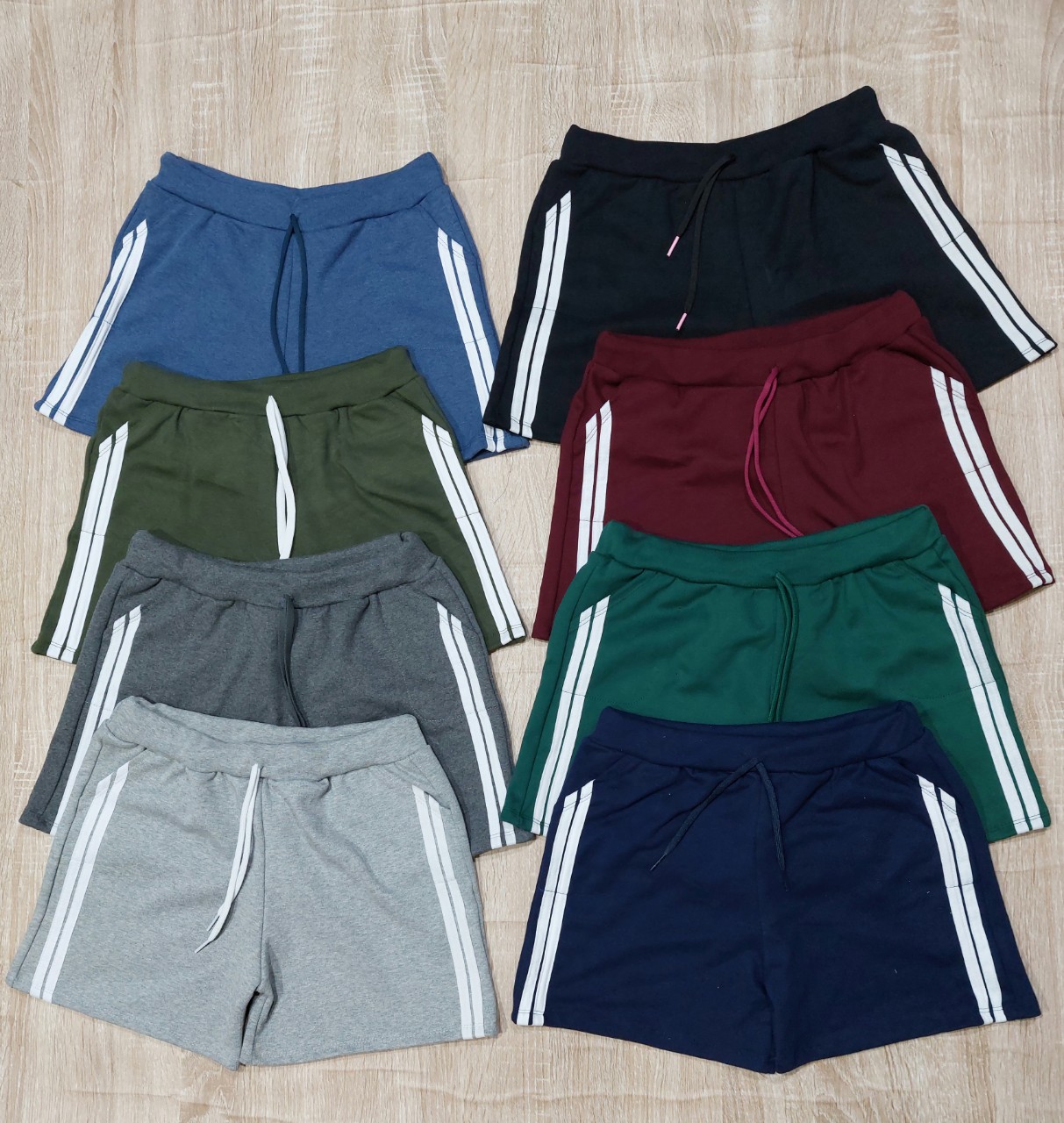 Quần short thun cotton mềm mét 2 sọc thời trang