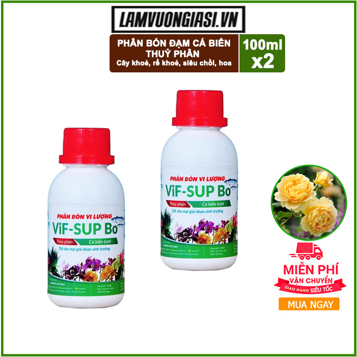 Bộ 2 chai Phân bón Đạm cá biển tươi Thuỷ phân hữu cơ Lavamix 100ml- Cây khoẻ, rể khoẻ, siêu chồi và hoa